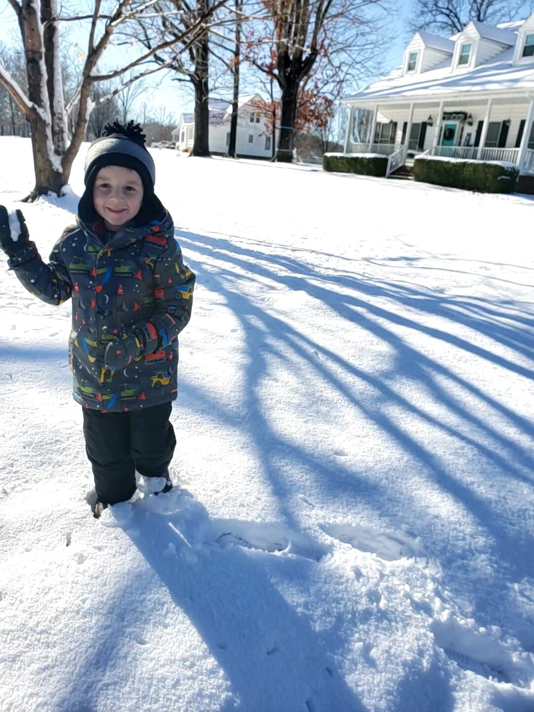 Reid Wilson playing in snow